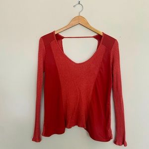 Francesca’s burnt orange waffle long sleeve! Size S.
